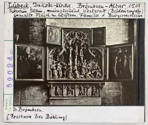Lübeck, St. Jacob (Jacobikirche): Brömbsen-Altar mit Kreuzigung. 1519