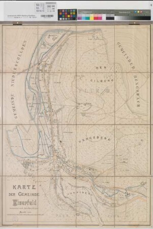 Eiserfeld (Siegen) Ortsplan 1.H. 20.Jh. 1 : 2500 108 x 78,5 farb. Druck: Bogdan Gisevius, Berlin E. Anschütz, Siegen B Nr. 1235