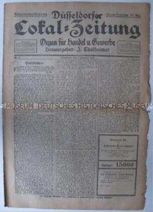 Regionale Wochenzeitung "Düsseldorfer Lokal-Zeitung"