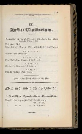 Obere und untere Justiz=Behoerden.