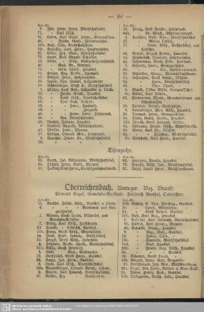Oberreichenbach. Amtsger. Bez. Brand