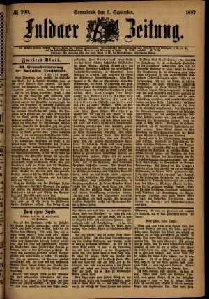 Ausgabe vom Samstag, den 03. September 1887.