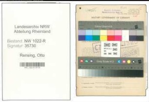 Entnazifizierung Otto Rensing , geb. 08.06.1886 (Bahninspektor)