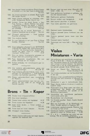 Violen Miniature – Varia (Nr. 1097-1114)