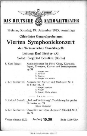 Öffentliche Generalprobe zum Vierten Symphoniekonzert