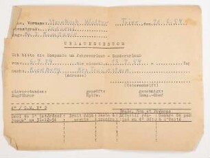 Urlaubsgesuch: Walter Steinbach
