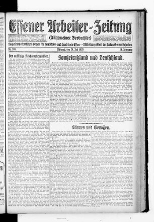 Essener Arbeiter-Zeitung. 1919-1926