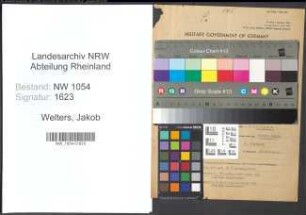 Entnazifizierung Jakob Welters , geb. 26.07.1888 (Polizeibeamter)