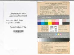 Entnazifizierung Fritz Terschmitten, geb. 06.04.1899 (Verm.Techniker)