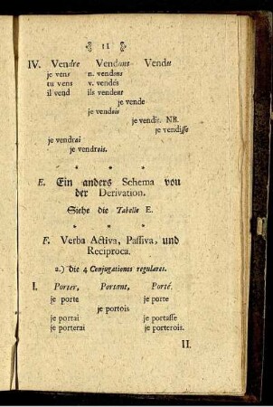 F. Verba Activa, Passiva, und Reciproca.