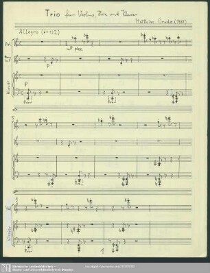 Trio für Violine, Horn und Klavier : (1988)