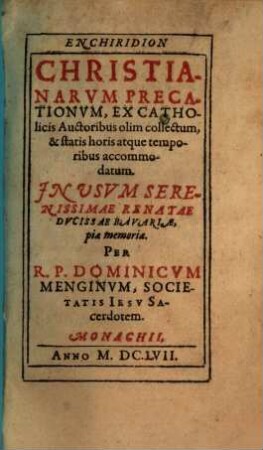 Enchiridion christianarum precationum