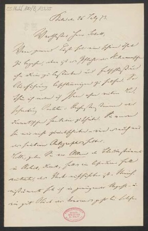 Brief an B. Schott's Söhne : 26.07.1873