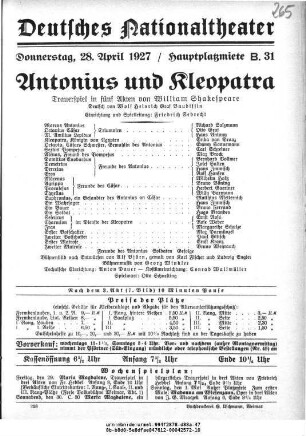 Antonius und Cleopatra