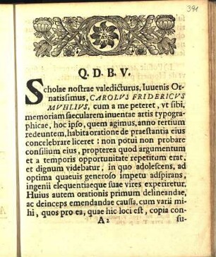 Q. D. B. V. [Quod deus bene vertat]