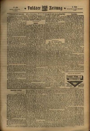 Dritte Ausgabe vom Samstag, den 07. Oktober 1911.