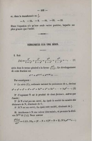 Remarques sur une série.