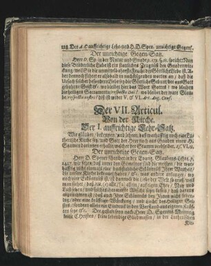 Der VII. Articul. Von der Kirche.