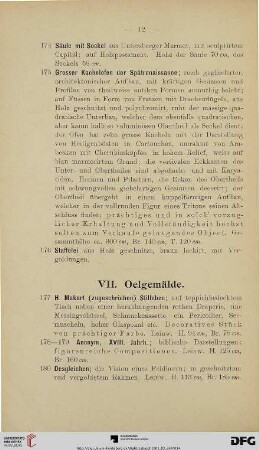 VII. Oelgemälde (Nr. 177-220)