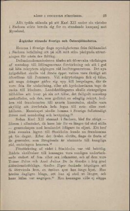 Åtgärder rörande Sverige och Östersjöländerna.