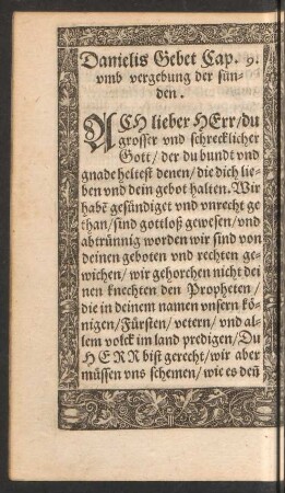 Danielis Gebet Cap. 9. umb vergebung der sünden.