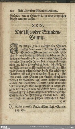 XXIX. Die Uhr- oder Stunden-Blume