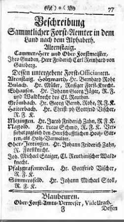 Forstämter / Bergwerke