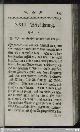 XXIII. Betrachtung. Esa. 1, 23.