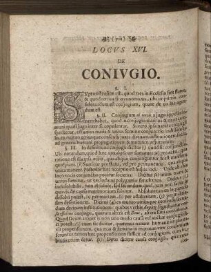 Locus XVI. De Conjugio