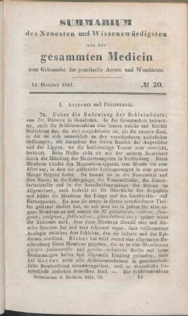 14. October 1841. No. 20.