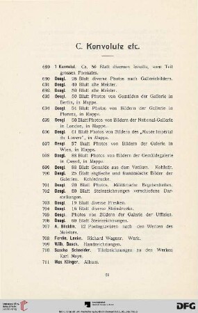 C. Konvolute etc. (Nr. 689-727)