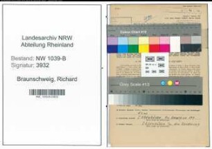 Entnazifizierung Richard Braunschweig , geb. 27.02.1907 (Angestellter)
