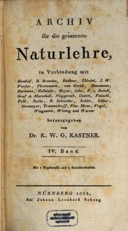 Archiv für die gesammte Naturlehre. 4, 4 (1825)