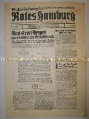 Wahlzeitung der Kommunistischen Bürgerschaftsfraktion Hamburg
