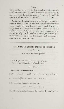 Résolution en nombres entiers de l'équation ...