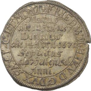 1/24 Taler - auf Tod von Herzog Friedrich Wilhelm III.