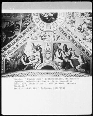 Die Fresken der Glyptothek in München — Der Heldensaal — Priamos bittet den Achill um den Leichnam seines Sohnes Hektor