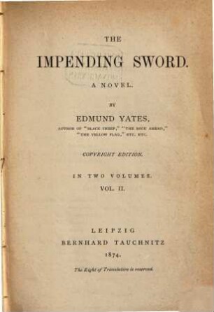 The impending sword : a novel, 2