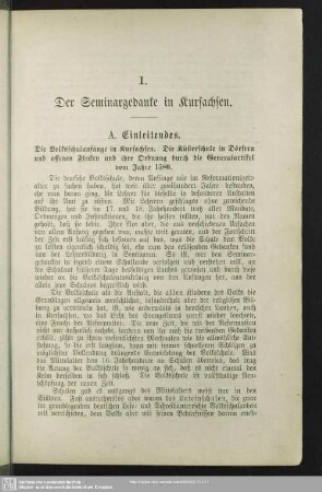 I. Der Seminargedanke in Kursachsen