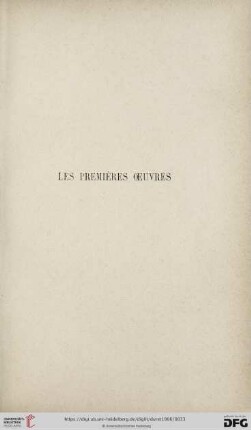 III. Les premières œuvres