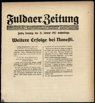 Ausgabe vom Sonntag, den 21. Januar 1917.
