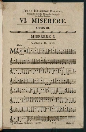 1-21, VI. Miserere. Opus III. Cornu II.