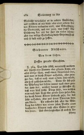 Siebenter Abschnitt. Von dem Lichte.