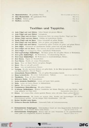 Textilien und Teppiche (Nr. 494-538)