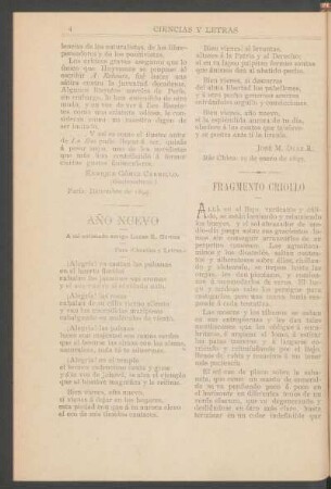 Año nuevo : [Poesía] A mi estimado amigo Lucas E. Gómez
