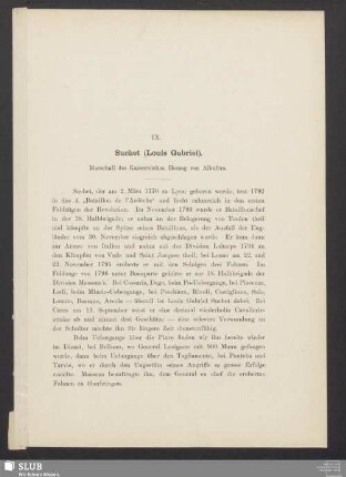 IX. Suchet (Louis Gabriel), Maschall des Kaiserreiches, Herzog von Albufera