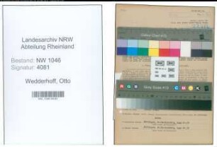 Entnazifizierung Otto Wedderhoff , geb. 05.01.1897 ()