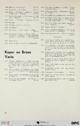 Koper en brons varia (Nr. 1110-1130)