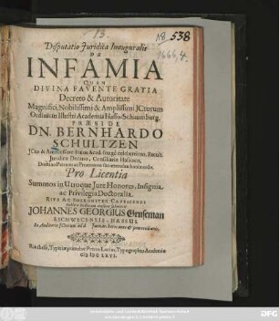 Disputatio Iuridica Inauguralis De Infamia