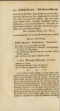 Zweyte Ordnung. Schleichende Amphibien